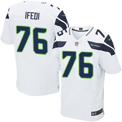 Men's Elite Germain Ifedi Nike Jersey White Road - #76 NFL Seattle Seahawks